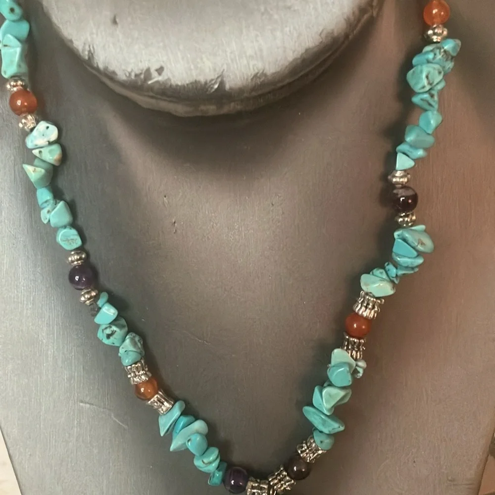 Turquoise like Beaded Necklace